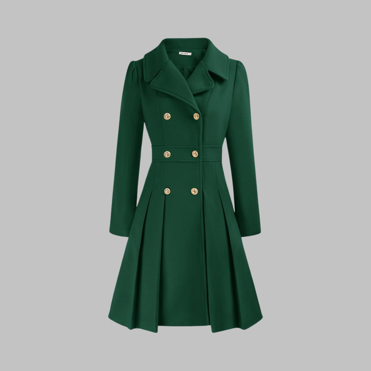Dami - Classy Double Button Long Sleeve Coat Image