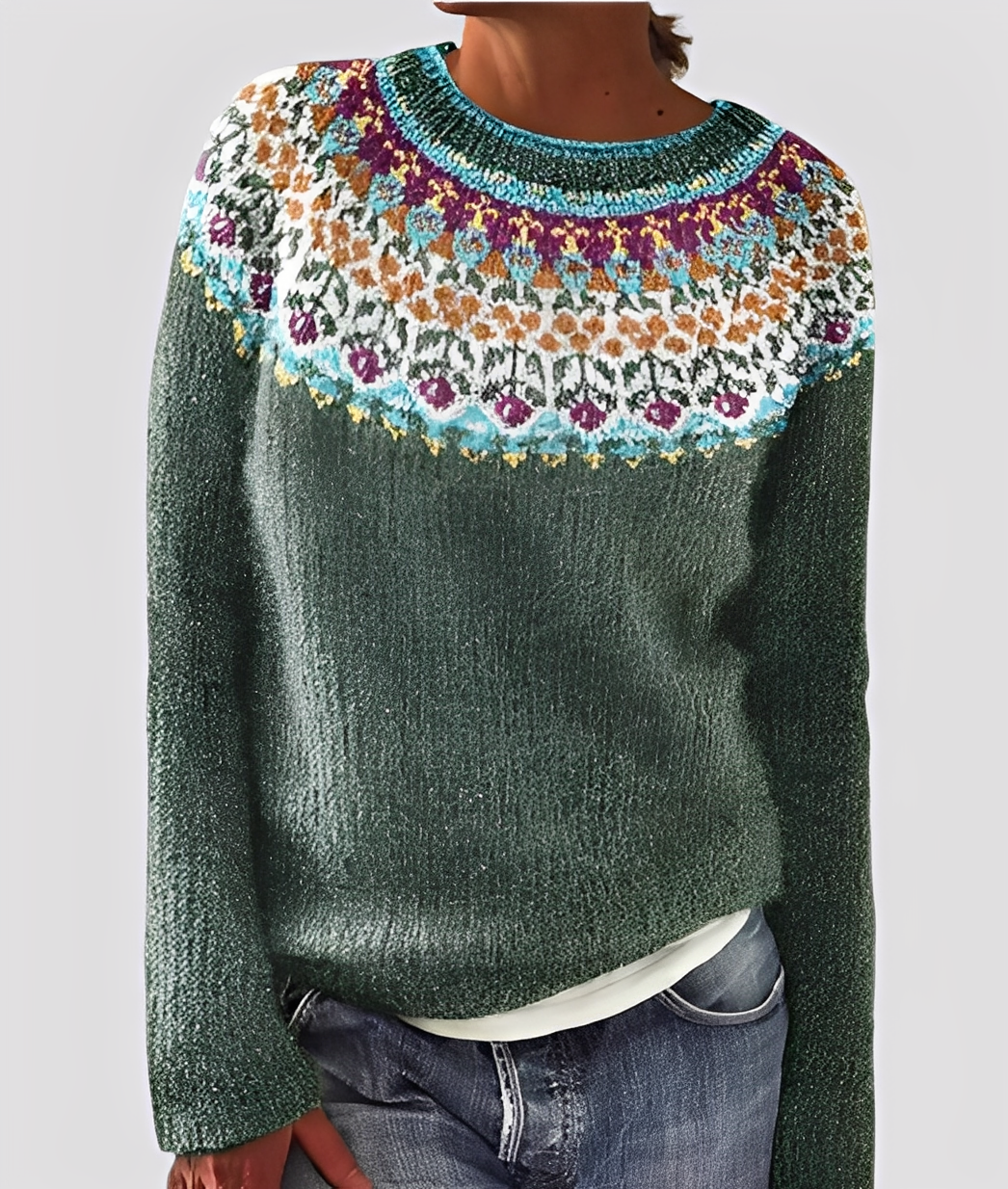 Women's Marled Crew Neck Jumper Relaxed Fit