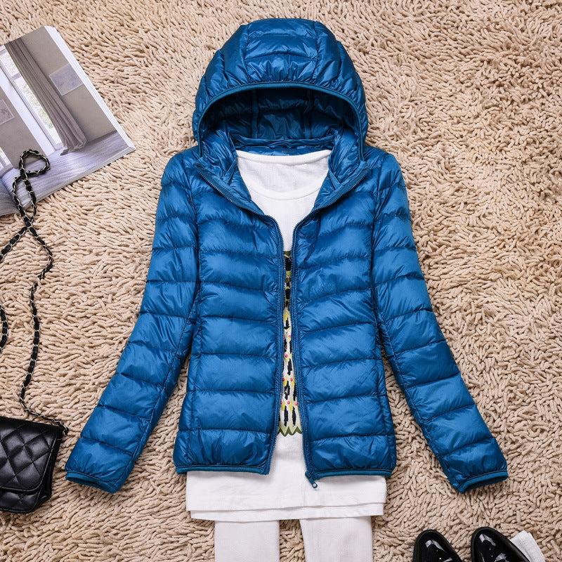 Women's Lightweight Packable Hooded Puffer Jacket Image
