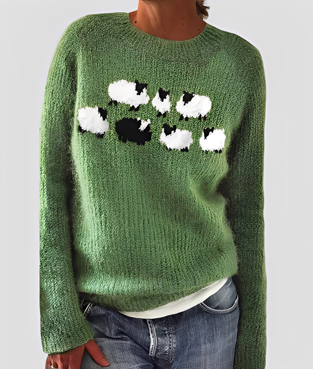 Women's Marled Crew Neck Jumper Relaxed Fit