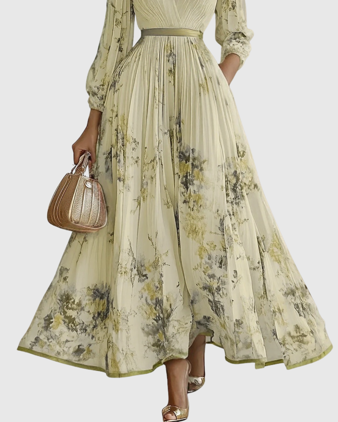 Rowella | Elegant Pleated Maxi Dress Image