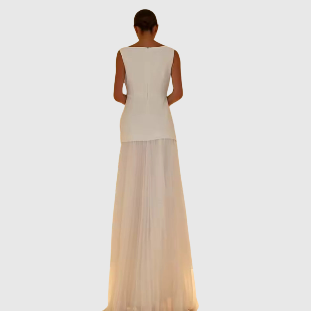 Rowina | Sleeveless Dress With Flowing Pleats Image