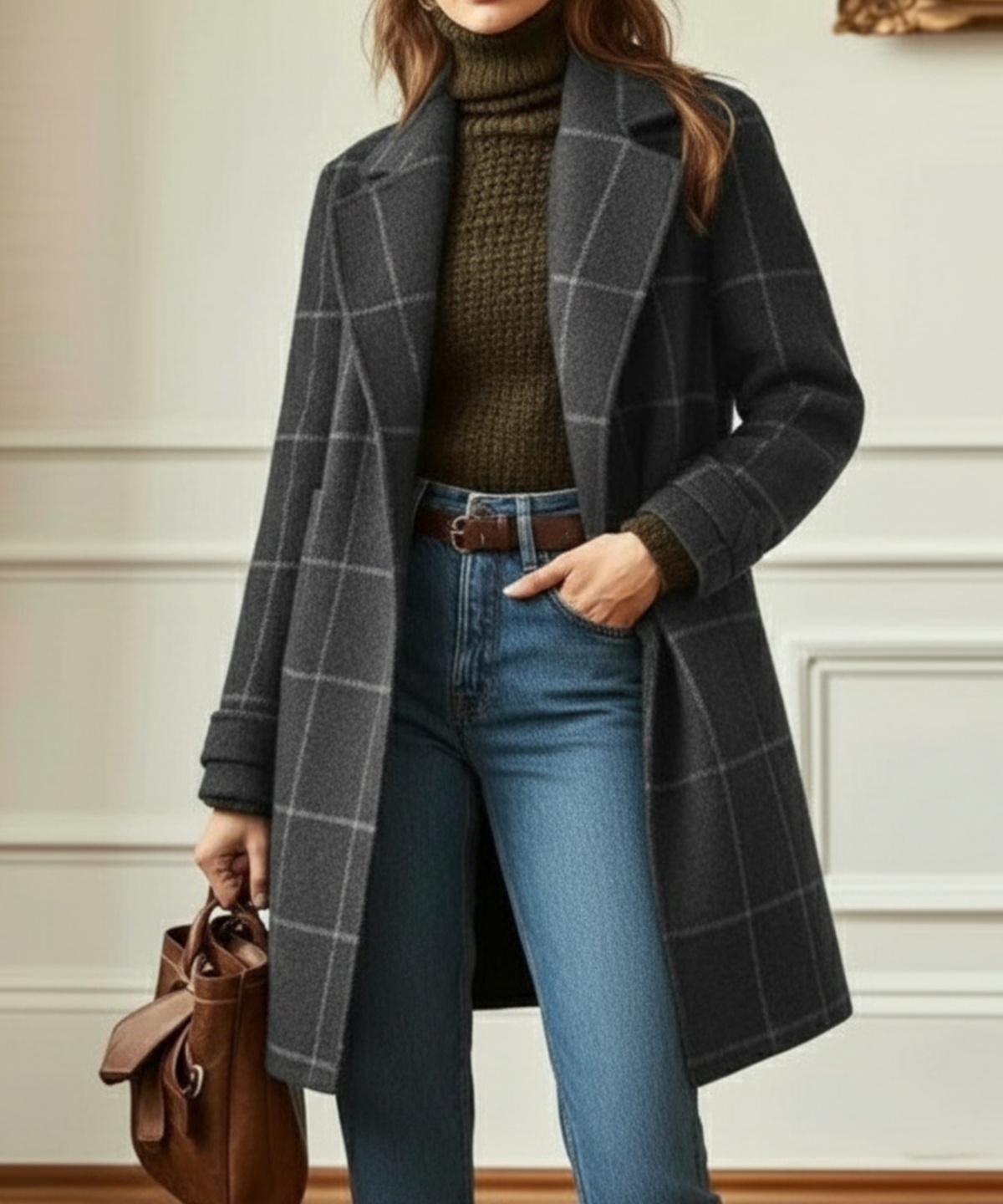 Jennifer Wool Check Coat Image