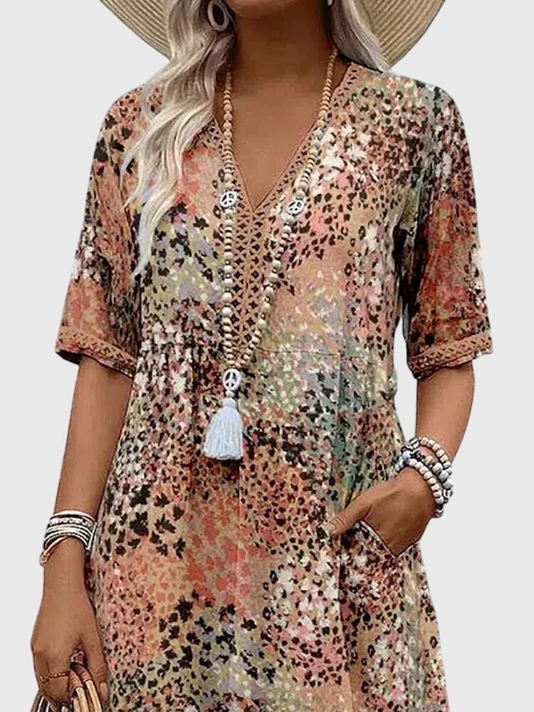 Yvonna | Elegant Floral Midi Dress Image