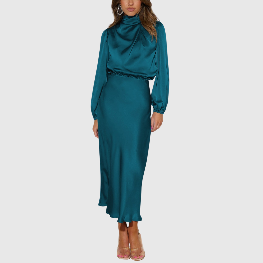 Maristella | Luxury Satin Maxi Dress Image