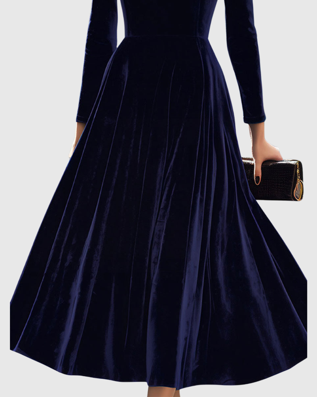 Sibella | Navy Long-Sleeve Midi Dress Image