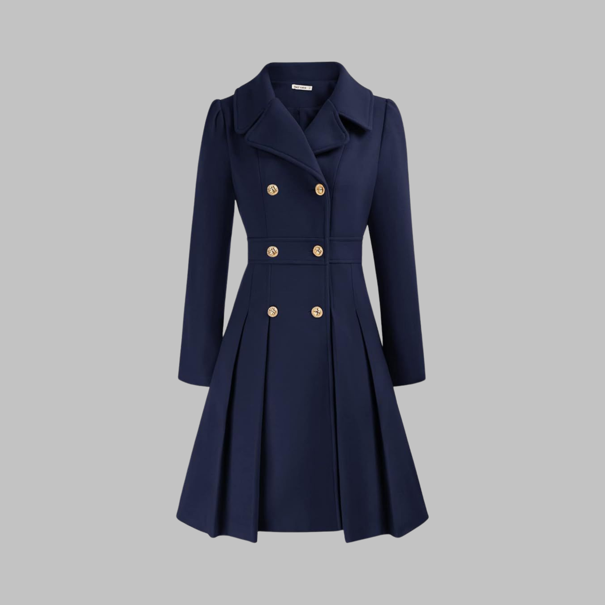 Dami - Classy Double Button Long Sleeve Coat Image