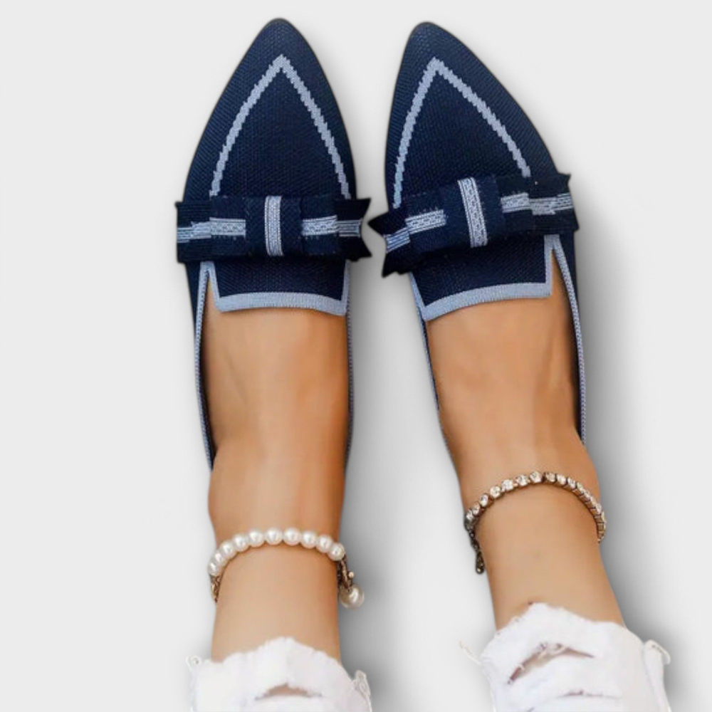 Women's Pointed Toe Loafers with Contrast Trim Flat