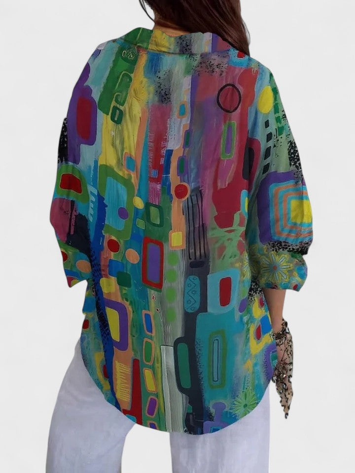Rose | Elegant Geometric Pattern Blouse Image