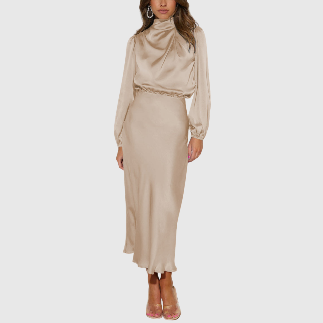 Maristella | Luxury Satin Maxi Dress Image
