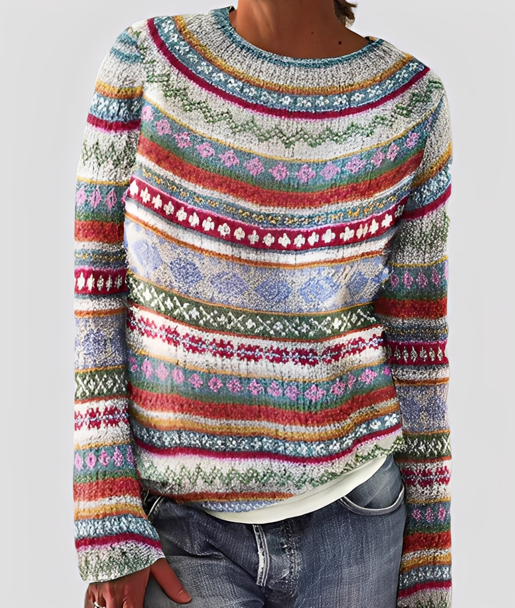 Women's Marled Crew Neck Jumper Relaxed Fit