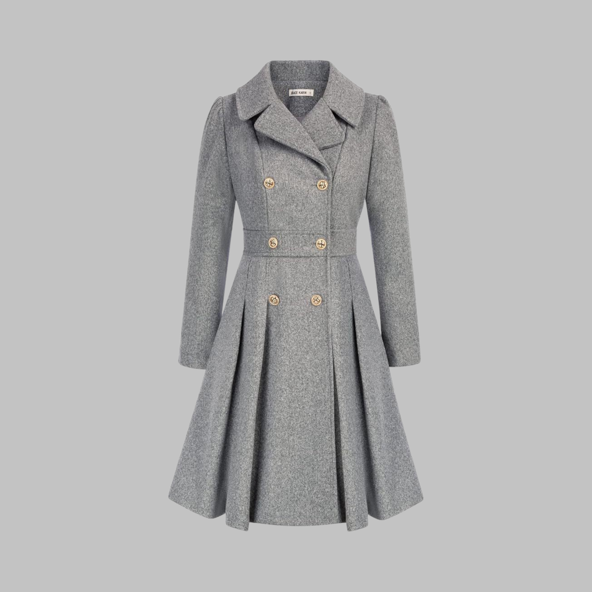 Dami - Classy Double Button Long Sleeve Coat Image