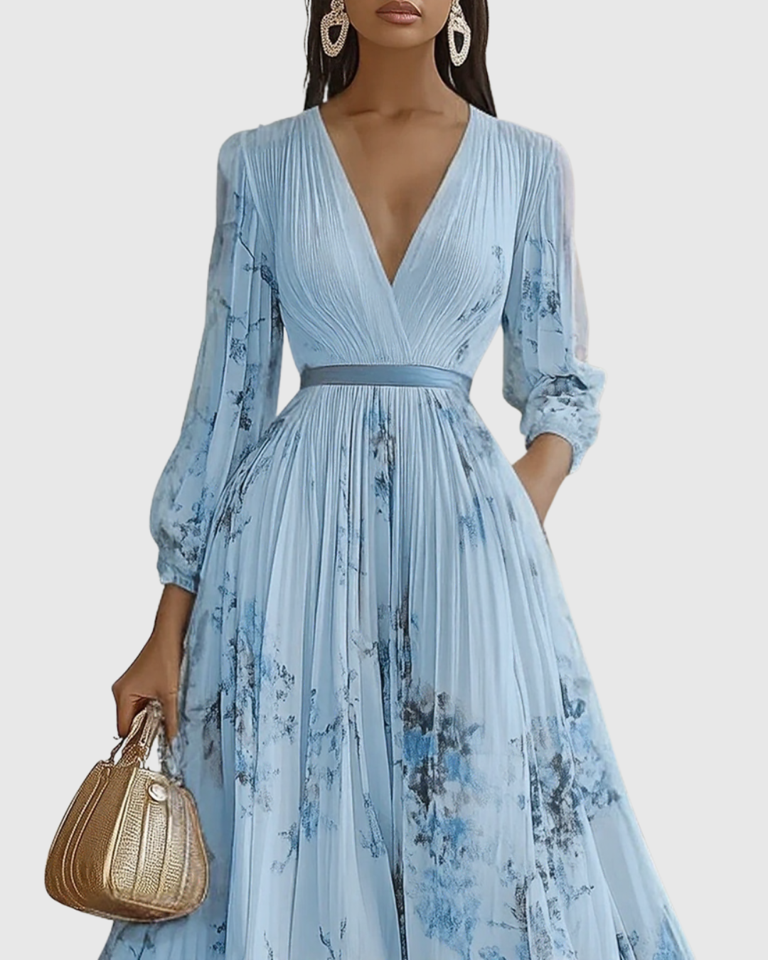 Rowella | Elegant Pleated Maxi Dress Image