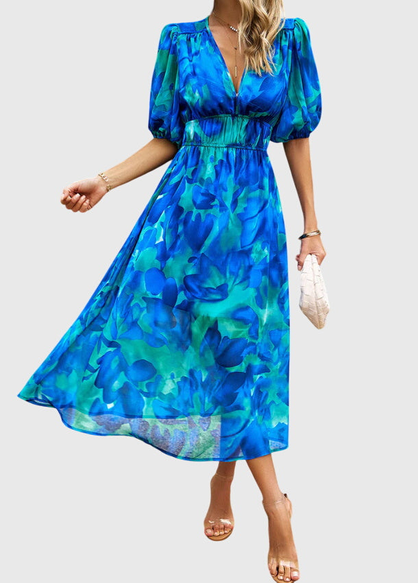 Merlin | Flattering Floral Midi Dress Image