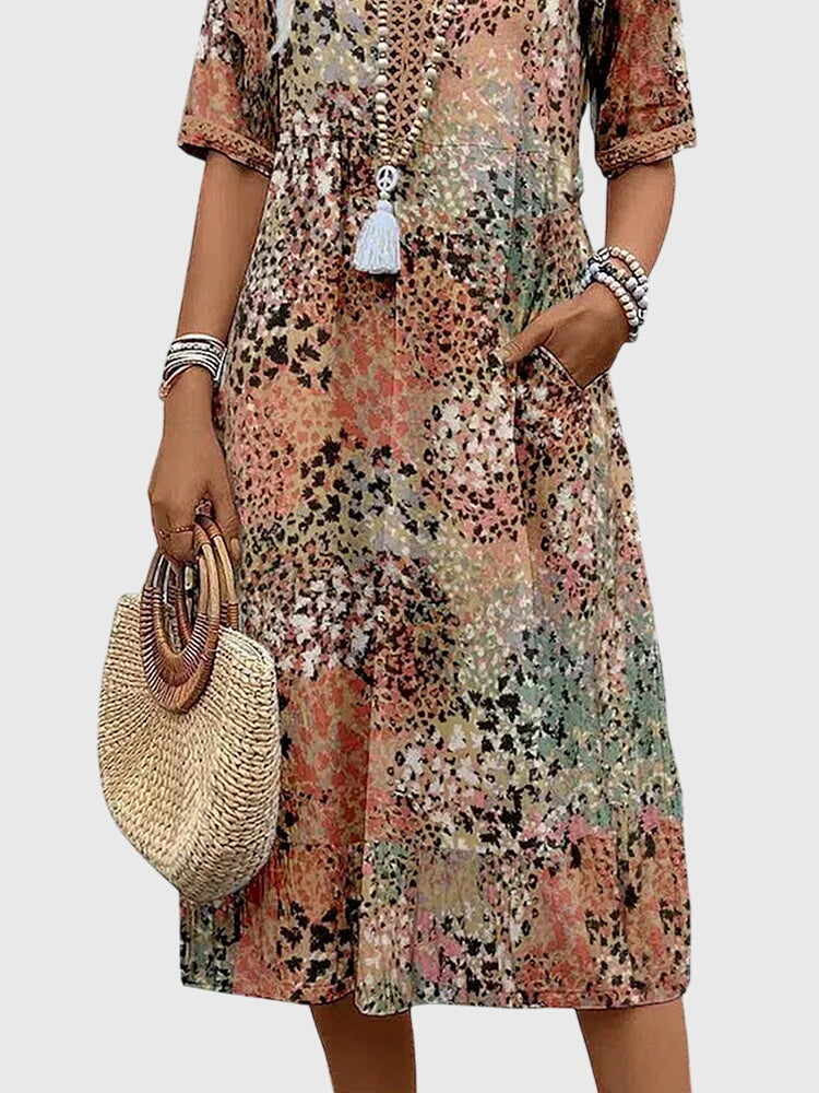 Yvonna | Elegant Floral Midi Dress Image