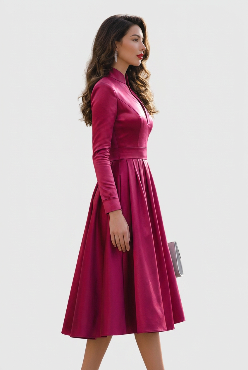 Avelina | V-Neck Midi Dress Image