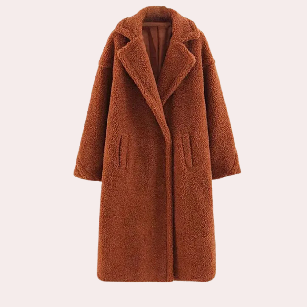 Women's Teddy Fleece Hooded Jacket in Oversized Fit Image
