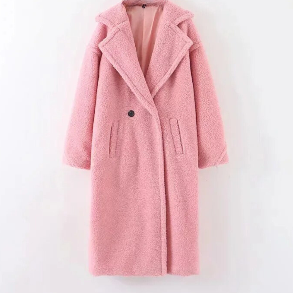 Women's Teddy Fleece Hooded Jacket in Oversized Fit Image