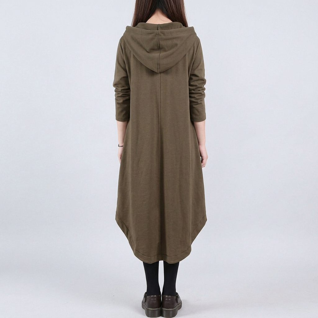 Elara | Relaxed Hooded Maxi Dress Image