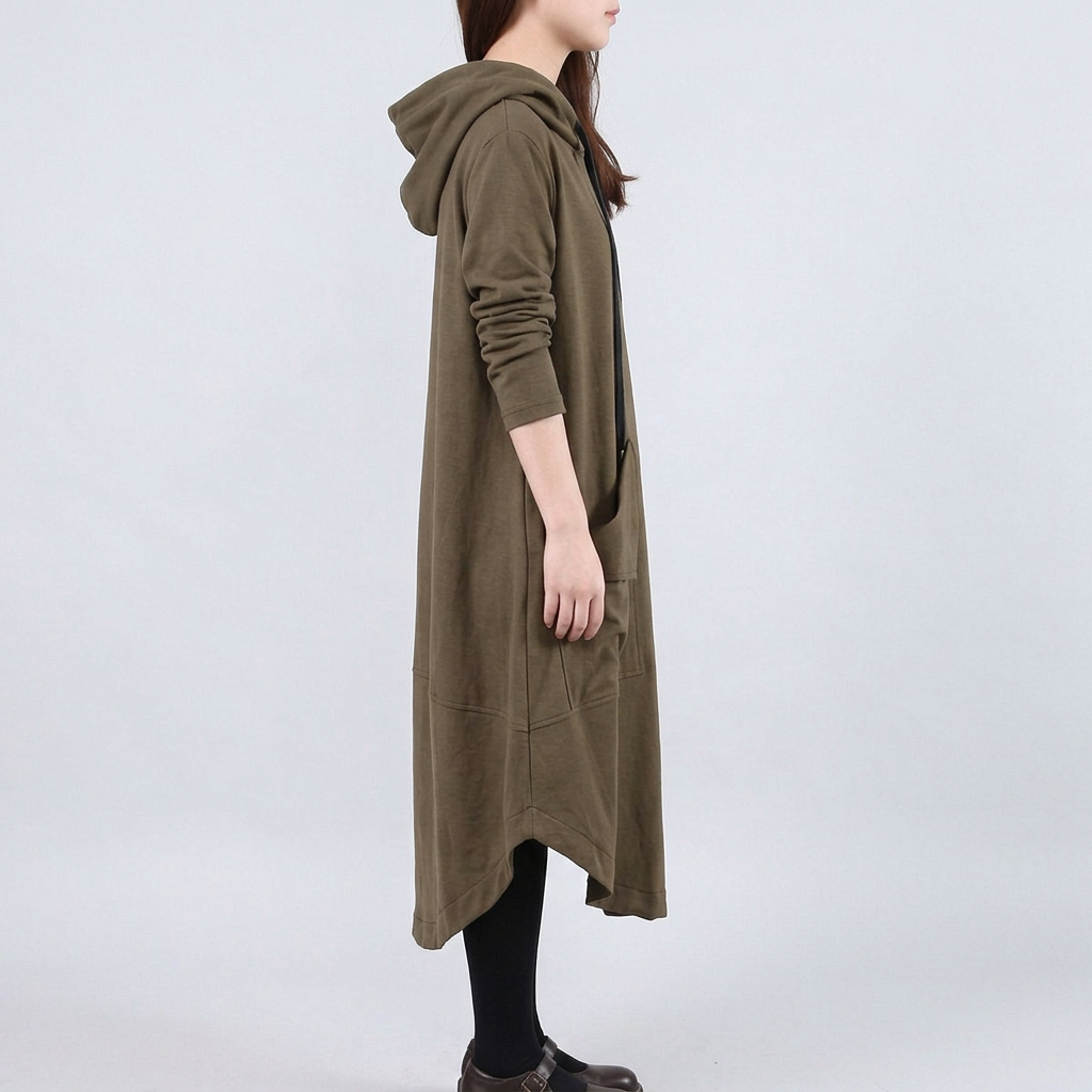 Elara | Relaxed Hooded Maxi Dress Image