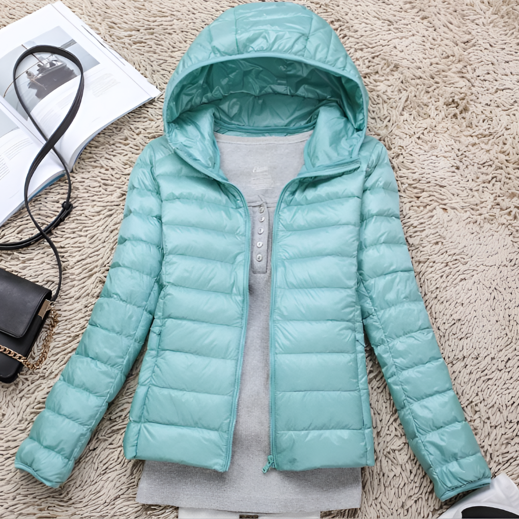 Women's Lightweight Packable Hooded Puffer Jacket Image