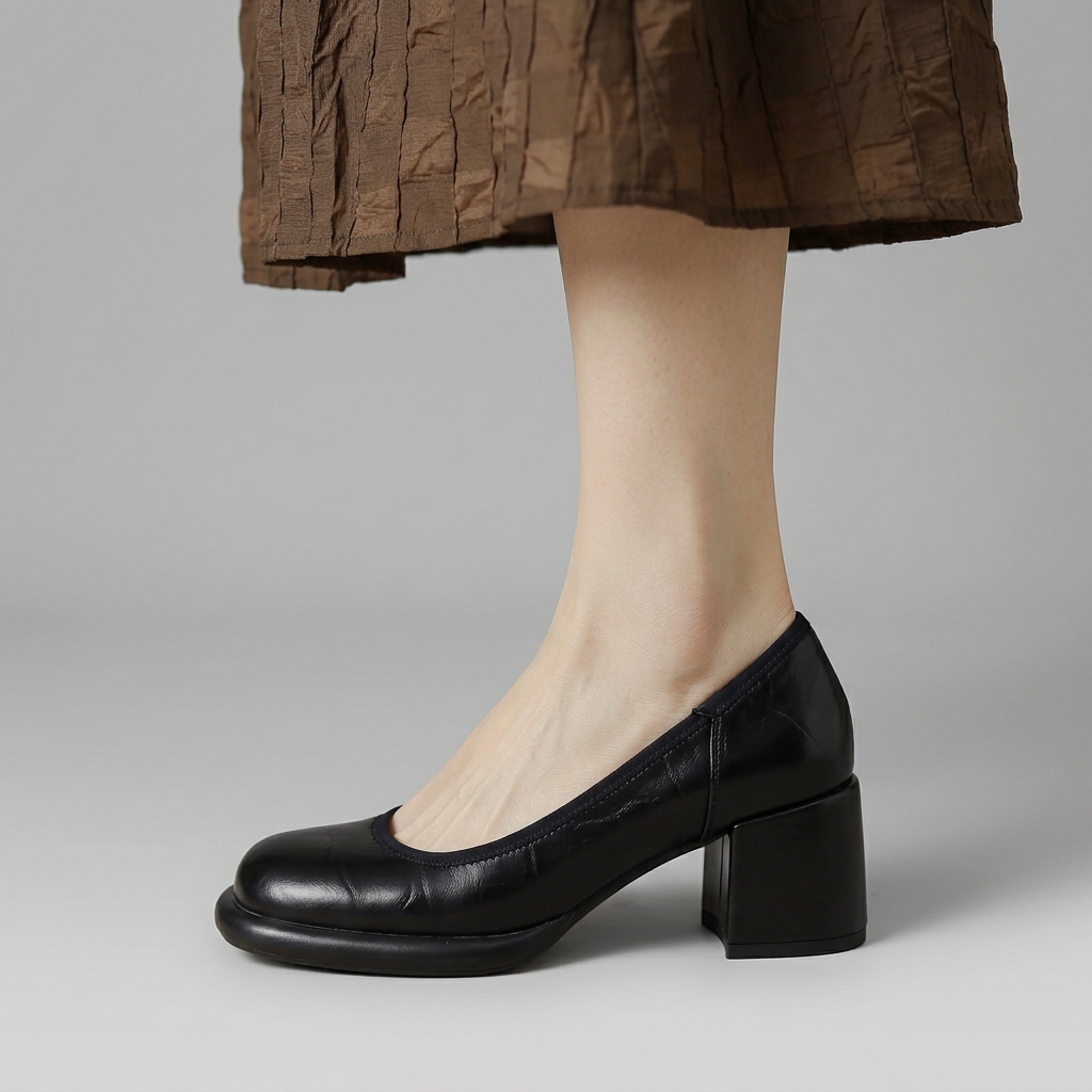 Marielle | Classic Block Heel Court Shoes Image