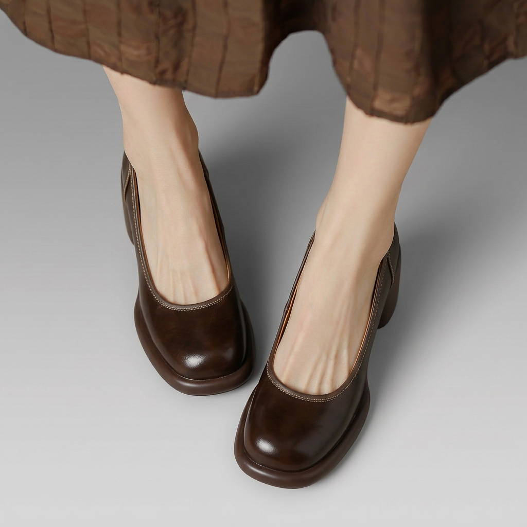 Marielle | Classic Block Heel Court Shoes Image