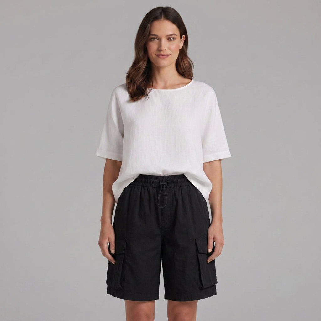 Mila | Women’s Relaxed Cargo Bermuda Shorts Image
