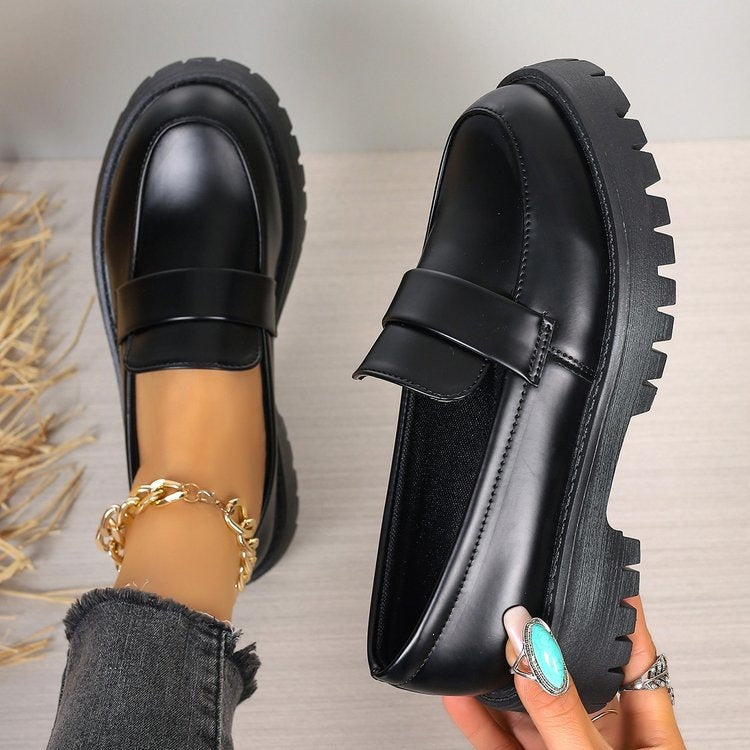 Women's Platform Loafers with Chunky Lug Sole