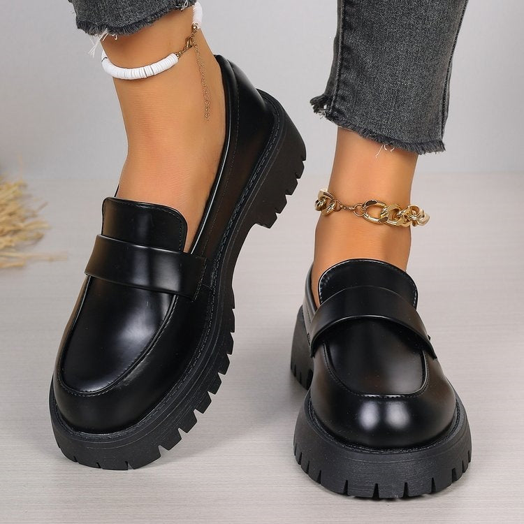 Women's Platform Loafers with Chunky Lug Sole Image