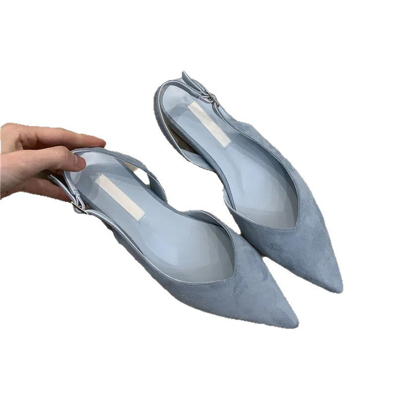 Women's Pointed Slingback Flats V-Cut Adjustable Strap