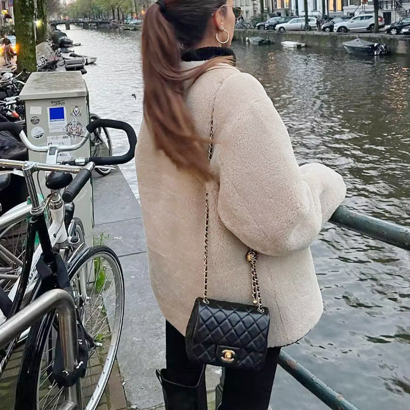 Women's Oversized Teddy Jacket with Toggle Fastenings Image