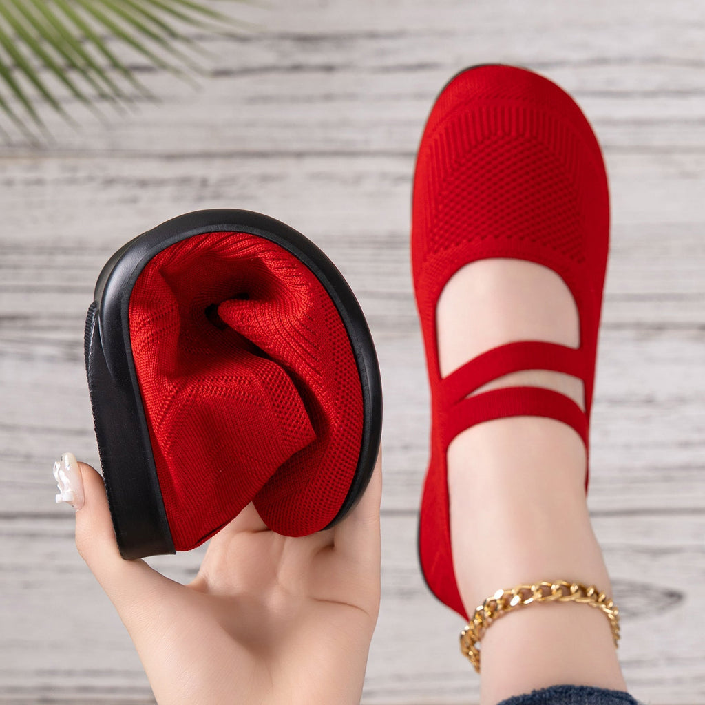 Women's Mary Jane Slippers with Breathable Knit Upper