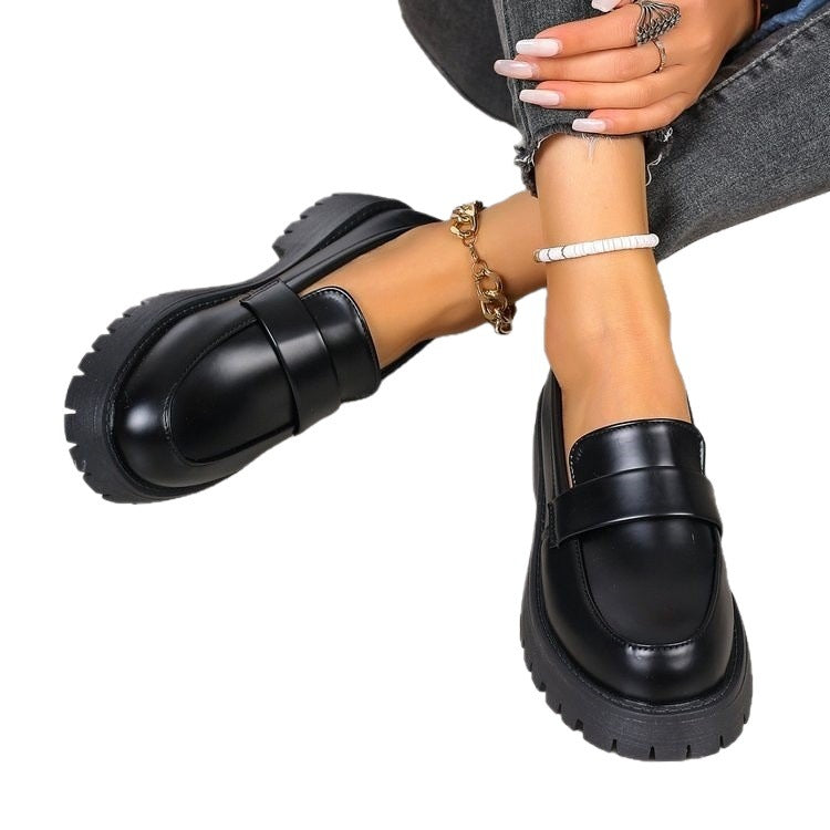 Women's Platform Loafers with Chunky Lug Sole