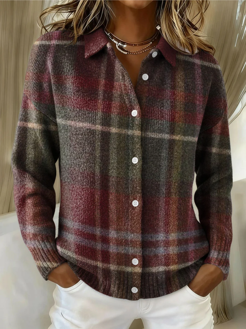 Emily – Checked Knit Blouse Image