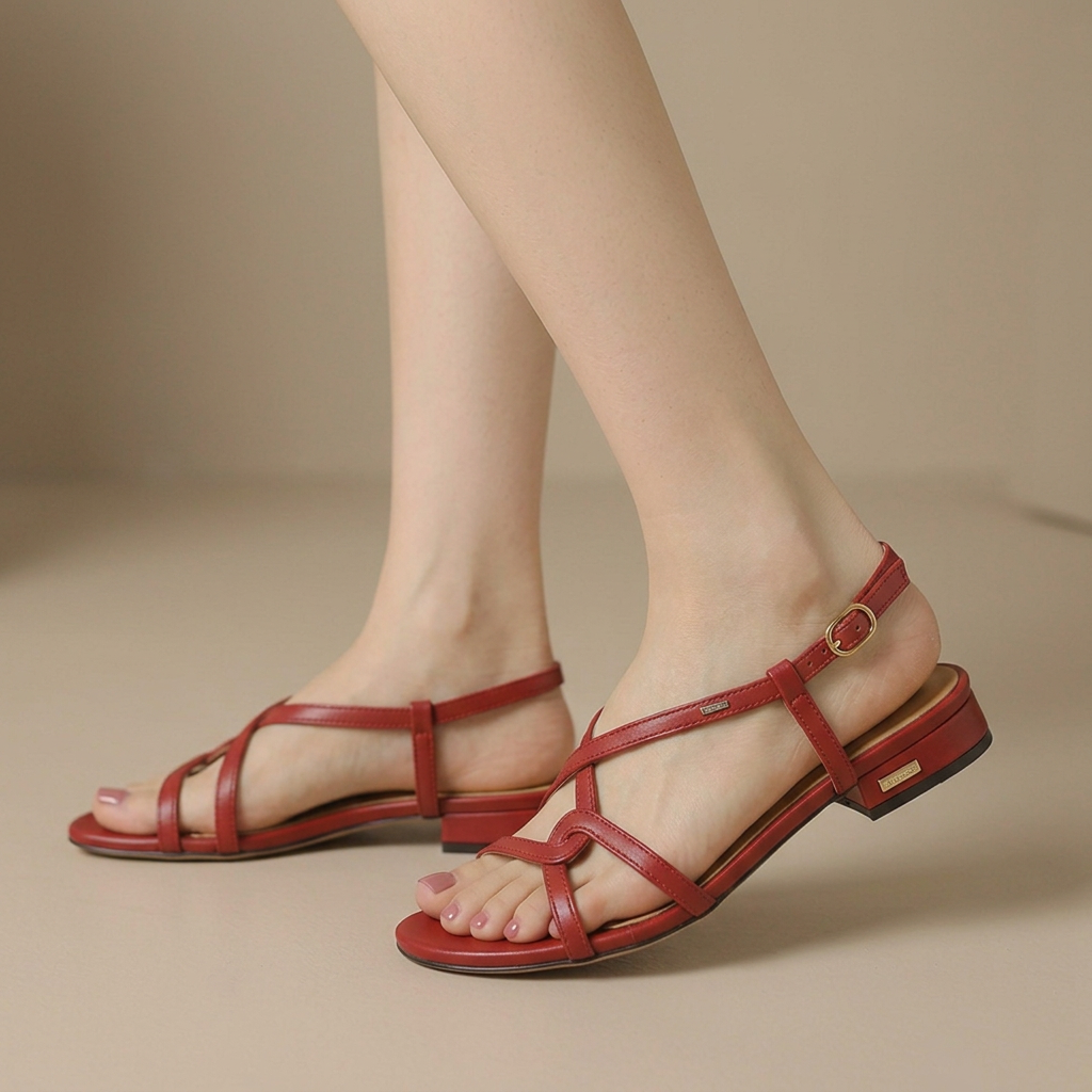 Roselle | Elegant Knotted Criss-Cross Slingback Sandals Image