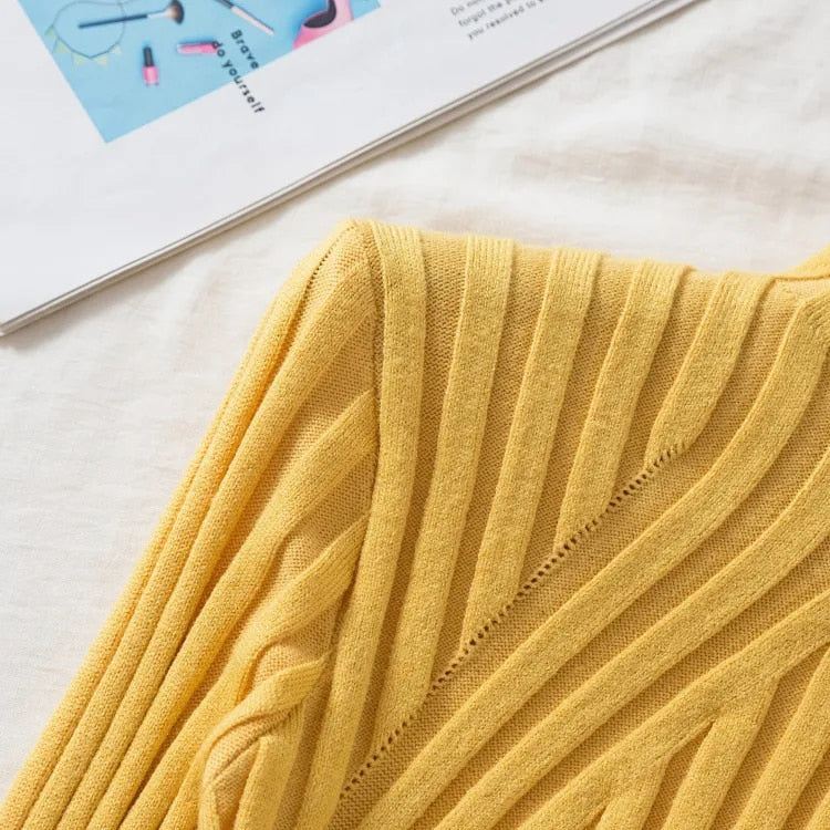 Women's Ribbed Roll Neck Jumper Long Sleeve