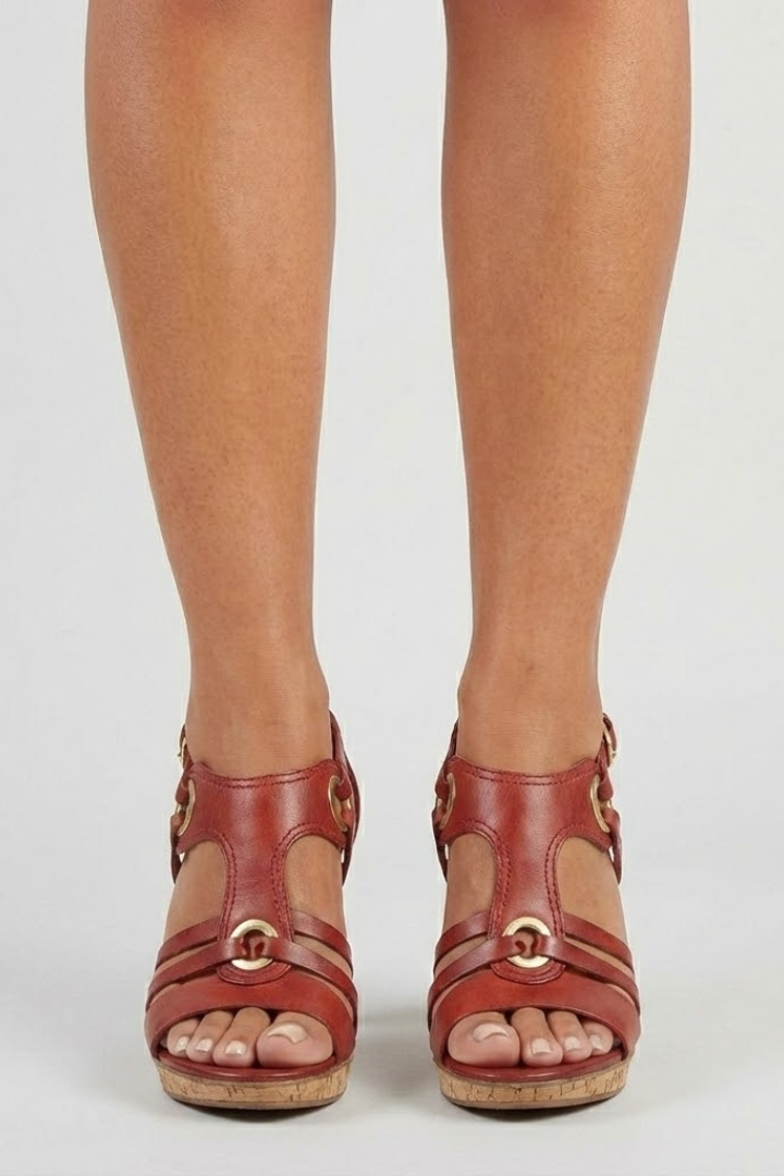 Bella | Women’s Sandals With Buckle Textured Detail