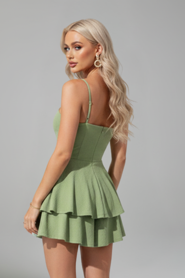 Madison | Women’s Spaghetti Strap Flared Skirt Mini Dress Image