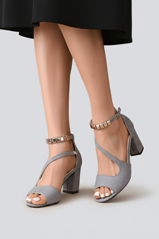 Natalie | Women’s Block Heel Crisscross Ankle Sandals Image