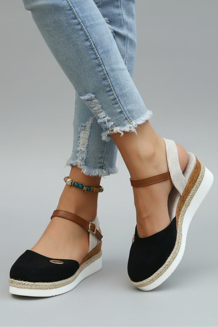 Maya | Women’s Closed-Toe Espadrille Sandals with Slingback Strap Image