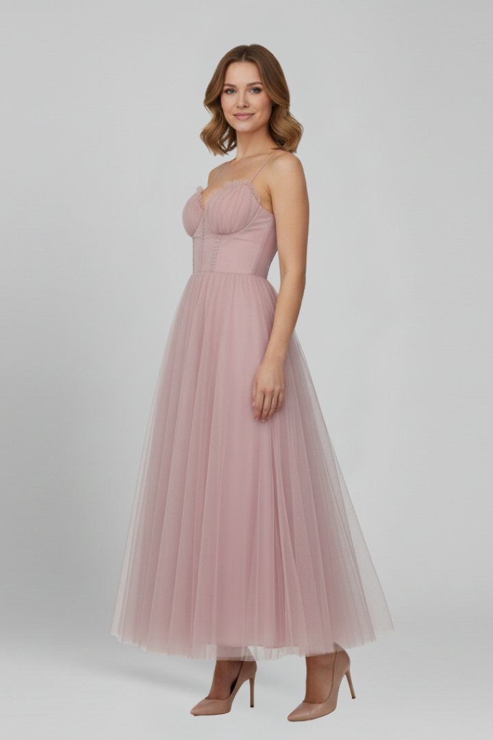 Grace | Women’s Strapless Tulle Skirt Maxi Dress Image