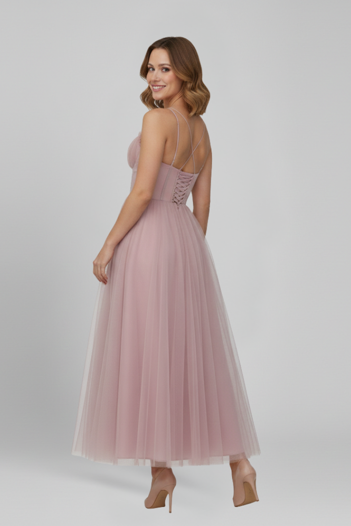 Grace | Women’s Strapless Tulle Skirt Maxi Dress Image