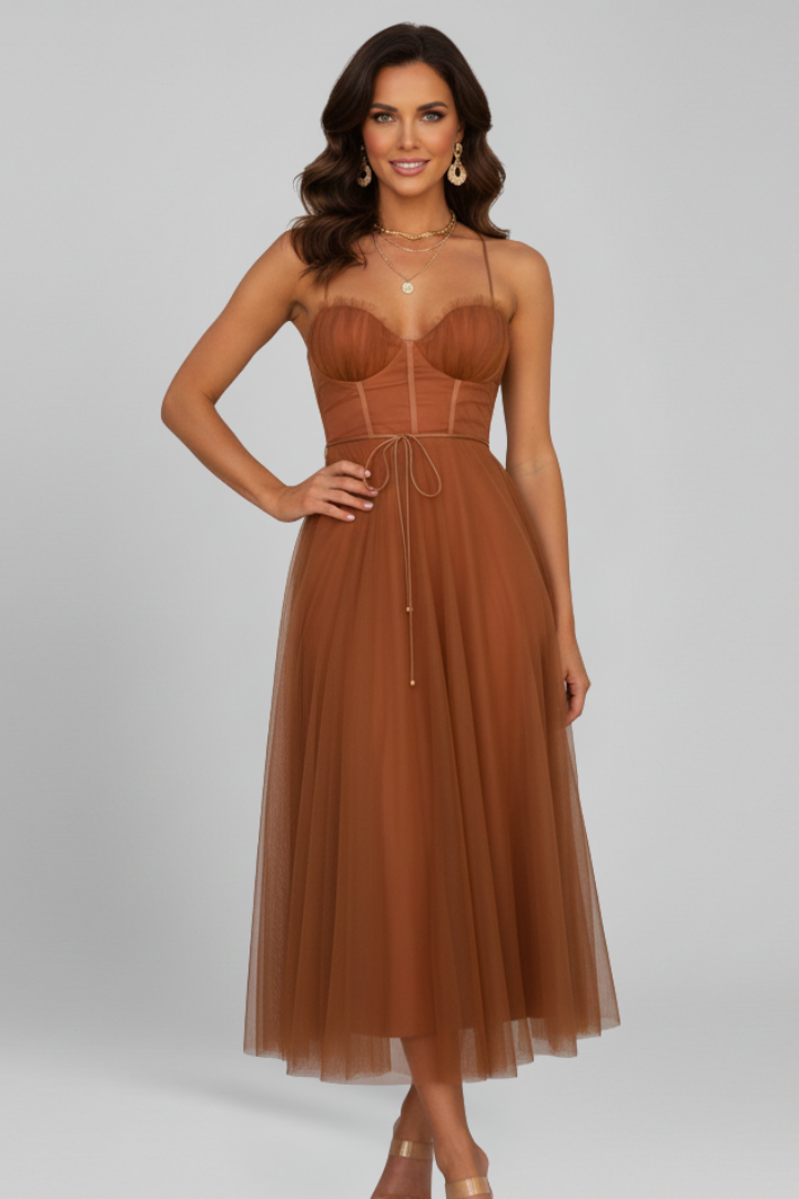Grace | Women’s Strapless Tulle Skirt Maxi Dress Image