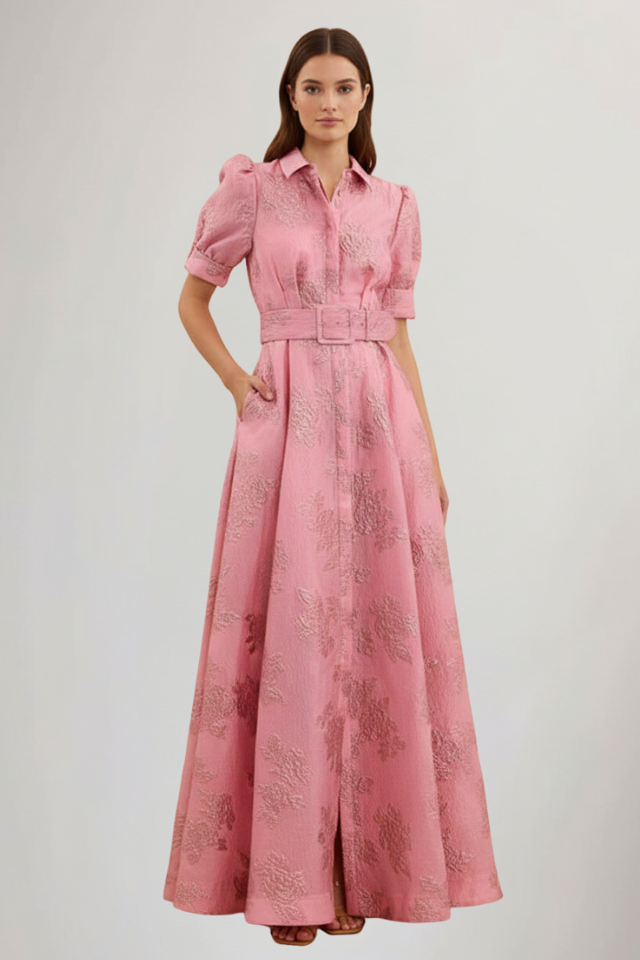 Paige | Women’s Short Sleeve Belted Maxi Dress Image