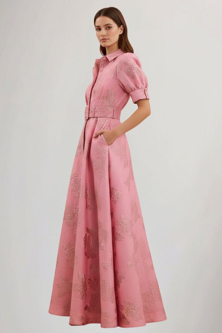 Paige | Women’s Short Sleeve Belted Maxi Dress Image