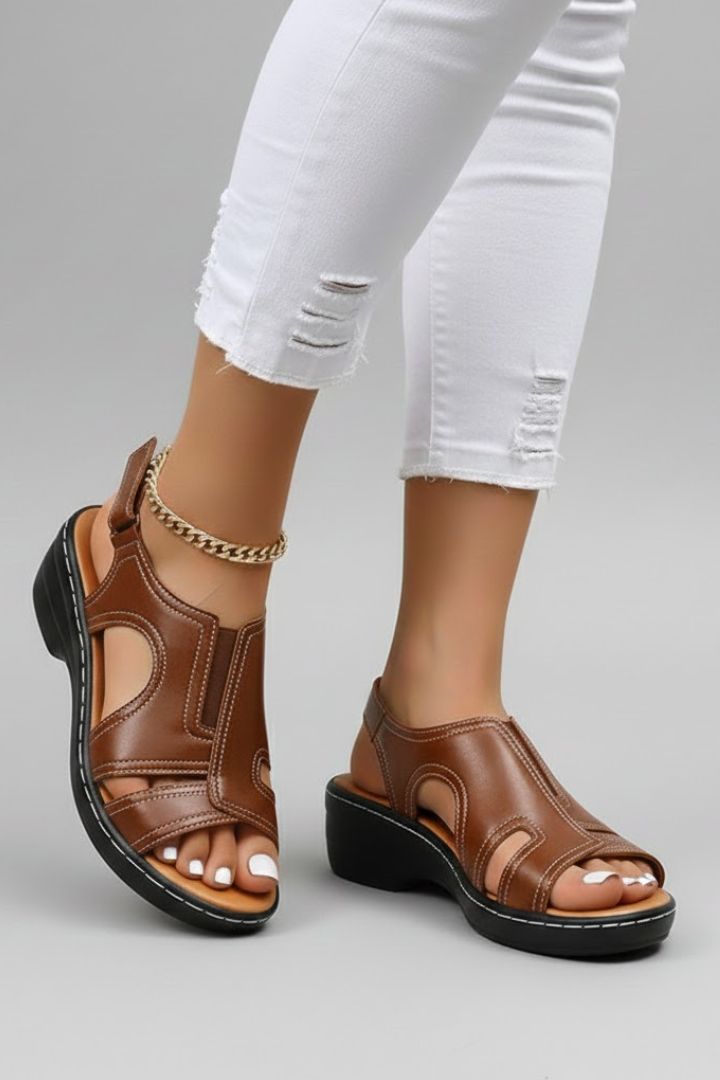 Katherine | Women’s Platform Open Toe Cutout Sandals Image