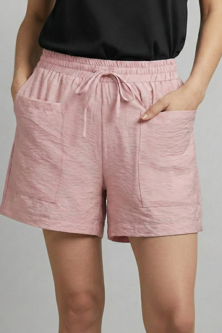 Caroline | Women’s Elastic Waist Casual Drawstring Shorts Image