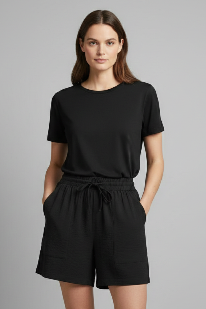 Caroline | Women’s Elastic Waist Casual Drawstring Shorts Image