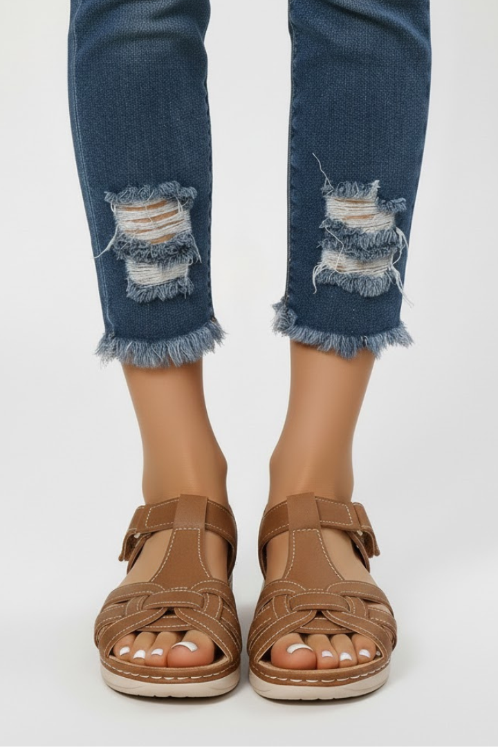 Hannah | Women’s Retro Strap Sandals with Buckle Fastening Image